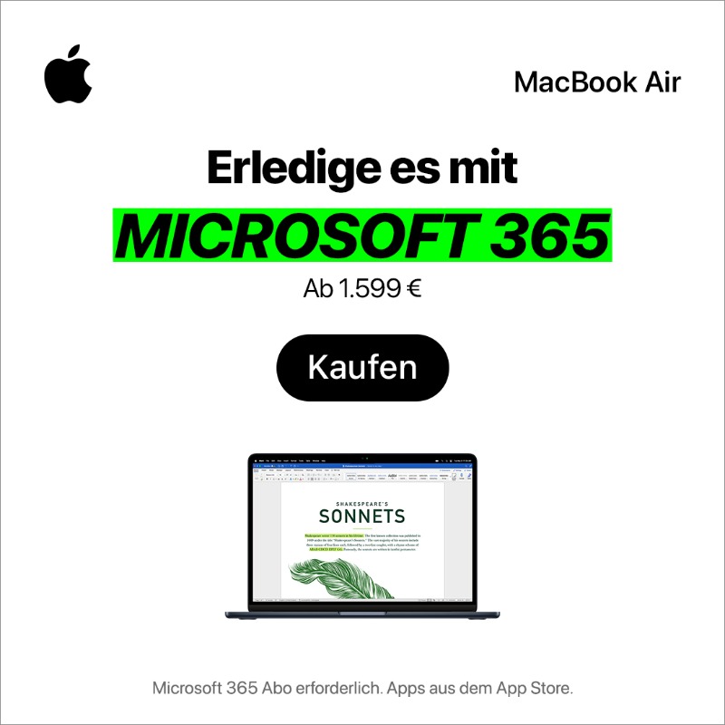 Apple's tweet photo. Der ultra leistungsstarke Laptop, mit dem du arbeiten, spielen und so ziemlich alles gestalten kannst. Der Mac macht das.