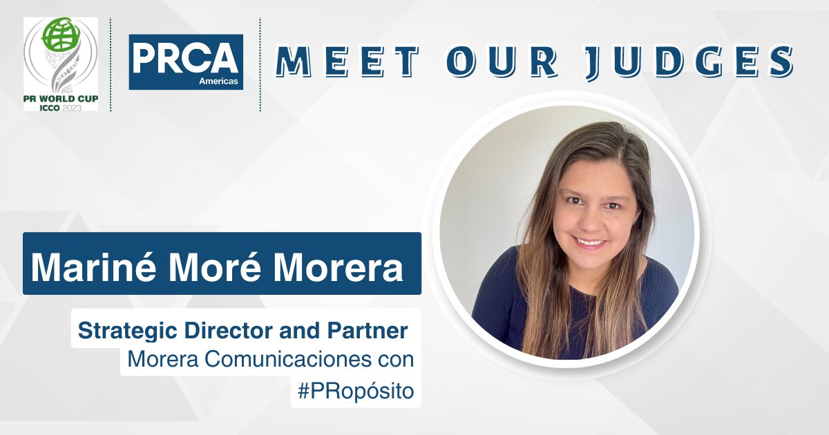 We are thrilled to introduce <a href="/marine_more/">Marine More Morera</a> 
as one of the judges for the ICCO NextGen PR World Cup - PRCA Americas LATAM regional qualifier.
👀Find out more and enter now: americas.prca.global/pr-world-cup-2…