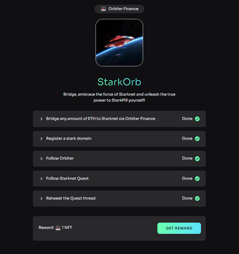 CryptoDuck (@cryptoduck_th) on Twitter photo เควส StarkOrb (Starknet)
จาก <a href="/starknet_quest/">Starknet quest</a> x Orbiter Finance
👉 starknet.quest/quest/8
--
0⃣ มีโดเมน .stark
1⃣ Follow + Repost ด้านล่าง
2⃣ บริดจ์เท่าไหร่ก็ได้มาที่ Starknet โดยใช้ Orbiter
👉 orbiter.finance
4⃣ เคลม NFT เควส StarkOrb (Starknet)
จาก <a href="/starknet_quest/">Starknet quest</a> x Orbiter Finance
👉 starknet.quest/quest/8
--
0⃣ มีโดเมน .stark
1⃣ Follow + Repost ด้านล่าง
2⃣ บริดจ์เท่าไหร่ก็ได้มาที่ Starknet โดยใช้ Orbiter
👉 orbiter.finance
4⃣ เคลม NFT