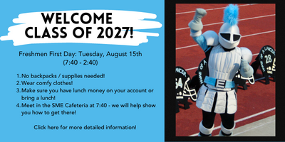 Welcome Class of 2027! Freshman First Day Information for Tuesday, August 15th can be found here: buff.ly/3KxsgqW