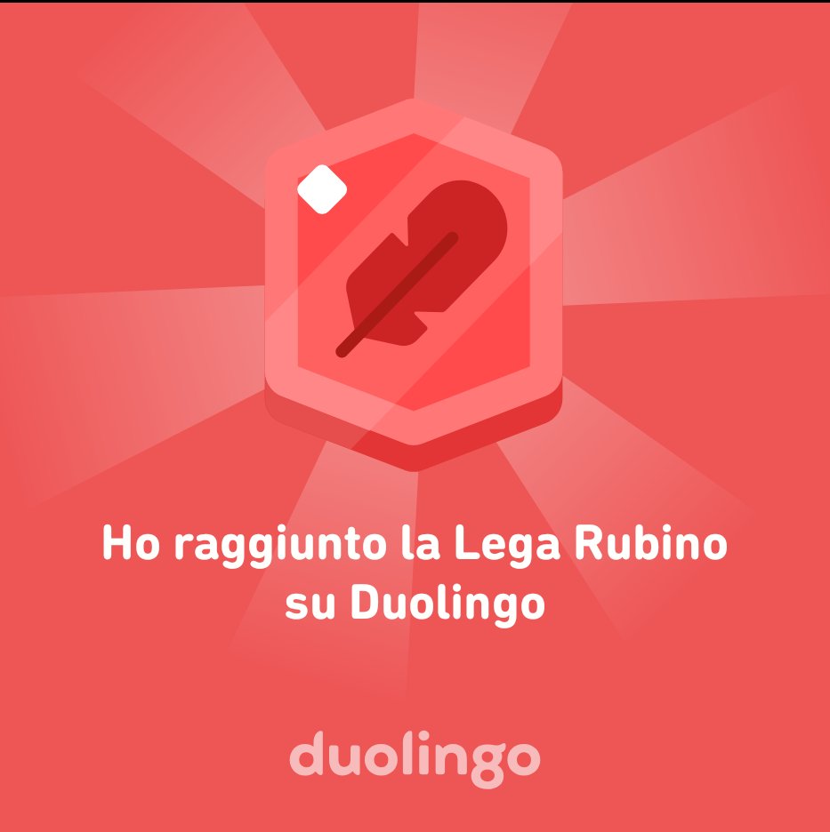 donatelladony's tweet photo. Ho raggiunto la Lega Rubino su Duolingo https://t.co/VrSz1bvrDn
