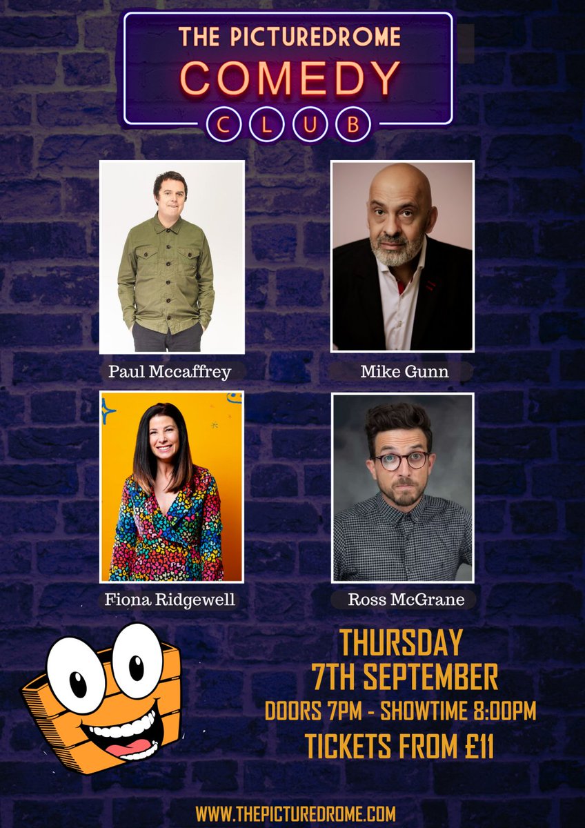The Comedy Club (September)

Thurs 7th Sept at The Picturedrome, Kettering Road, Northampton

Providing the laughs will be Paul McCaffrey, Mike Gunn, Fiona Ridgewell and Ross McGrane

Doors open 7pm, Start at 8pm

🎟 Tickets: buff.ly/3OiqX04