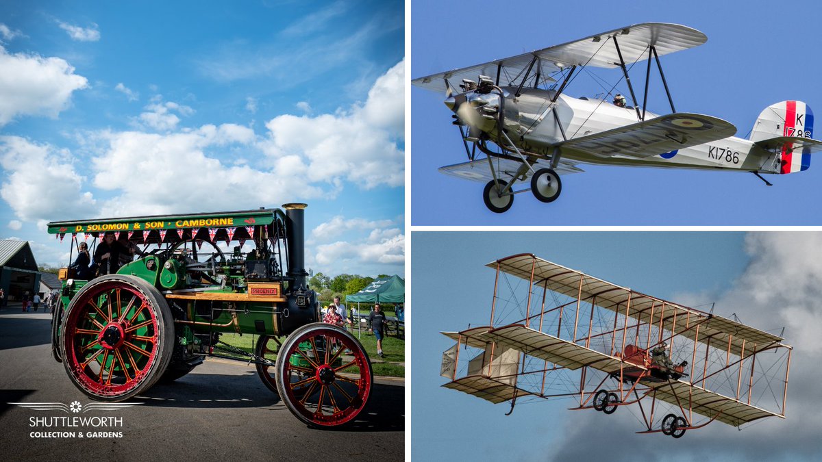 The aircraft line-up for our Bedfordshire Vintage Air Show on 3rd September is here! 

Join us to celebrate Shuttleworth’s Steam and Agricultural Heritage, accompanied by a thrilling air display.

For dtetails: shuttleworth.org/bedfordshirevi…

📷: Phil Chaplin, Wayne Allen, Nick Blacow