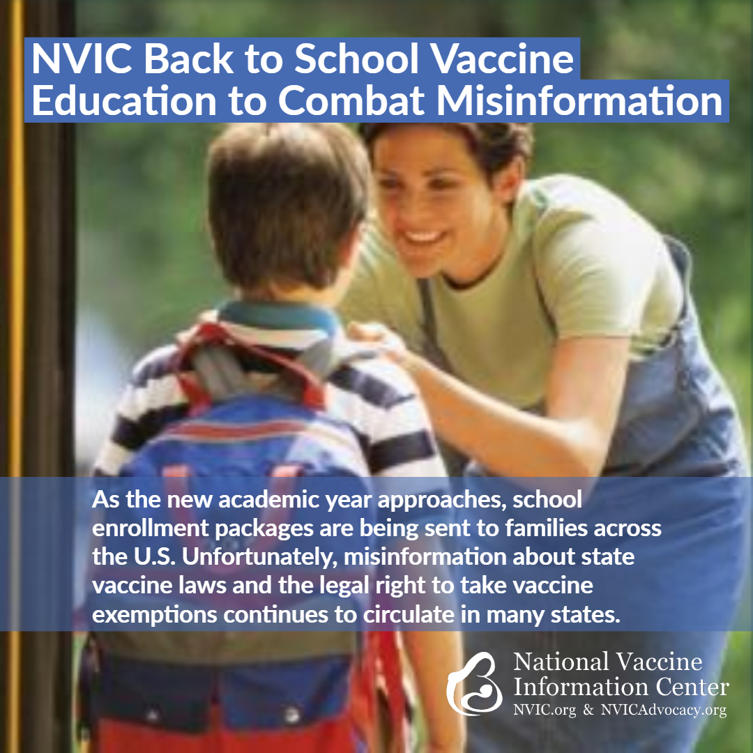 NVICLoeDown's tweet photo. Back to School – Preventing Vaccine Bullying

Learn more > https://t.co/RurjuqMOrq

#NVIC #BacktoSchool #VaccineExemptions #TrackingSystems #FERPA https://t.co/TBSqYioKvF