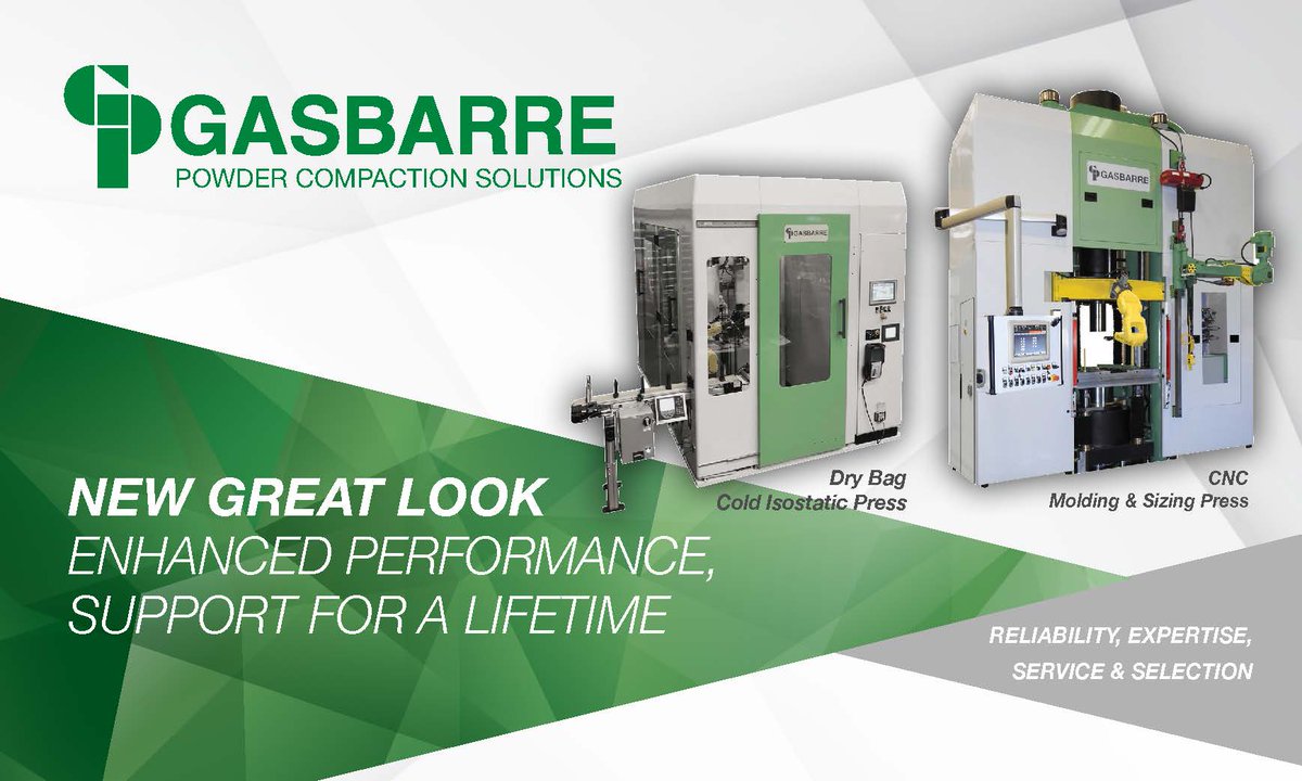 GasProInc's tweet image. Gasbarre CNC Powder Compaction Presses – Technology That Gives You An Advantage!

Read More Here!
lnkd.in/gYWRSRUj

#powdermetallurgy #powdercompaction #advancedmanufacturing #servocontrol #cncmachine