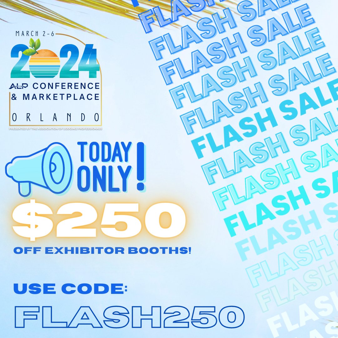 ALPLodging's tweet image. 🔥 𝐅𝐋𝐀𝐒𝐇 𝐒𝐀𝐋𝐄 𝐒𝐓𝐀𝐑𝐓𝐒 𝐓𝐎𝐃𝐀𝐘 🔥

How to access the Flash Sale discount:
1️⃣Complete this form: bit.ly/43YLmNq 
2️⃣ Enter your code: 𝐅𝐋𝐀𝐒𝐇𝟐𝟓𝟎 at checkout

Don&apos;t miss this amazing opportunity to save on bringing your business to the next level!