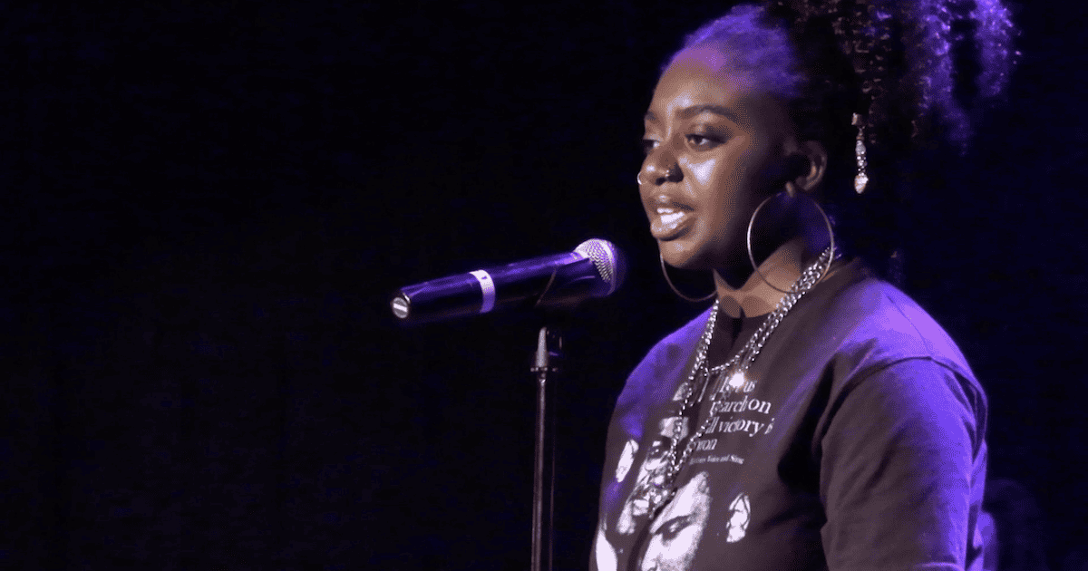 #ClipOfTheDay: “Everything that we think is shining is actually burning.” In this @buttonpoetry video, Keyma Flight reads her poem “Cigarette Women” at the 2022 Womxn of the World Poetry Slam in Baltimore, Maryland. at.pw.org/KeymaFlight