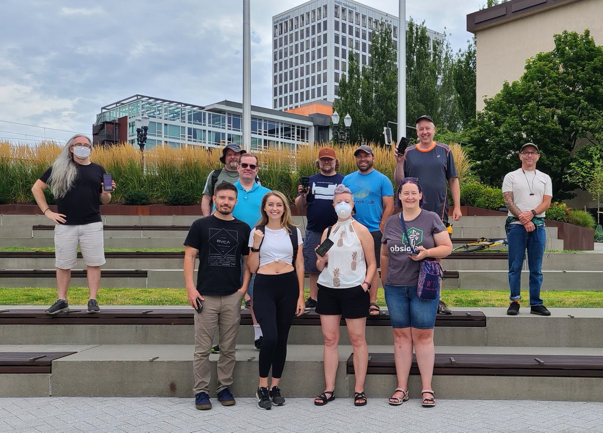 Portland's August First Saturday had 14 agents join us! 👏📱

Retaining the crown, the Resistance won with 3,307,336 AP gained. 💙

Here's our photo of some of the agents who participated. 📷

#IngressFS #pdx #summer