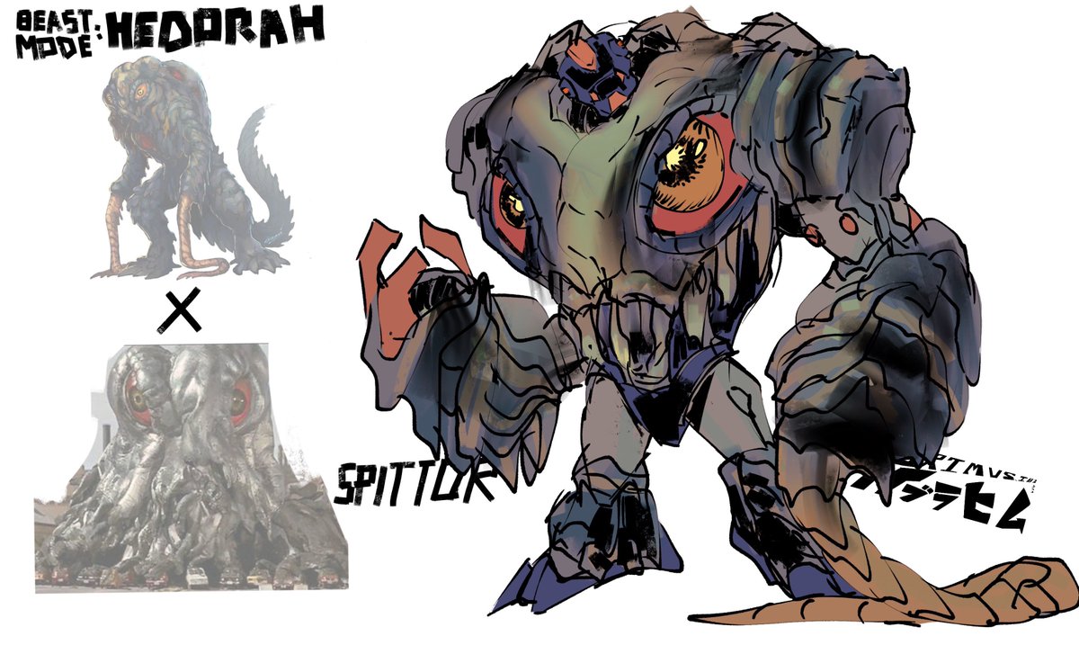 primusibi's tweet image. Spittor as hedorah
Final design vs inital design 
Just wanted to show How much I changed the design and im glad I did 
-
#spittor #transformers #transformersanimated #riseofthebeasts #hedorah #godzilla #beastwars #beastmode #concept #myart #finaldesign #initaldesign #original