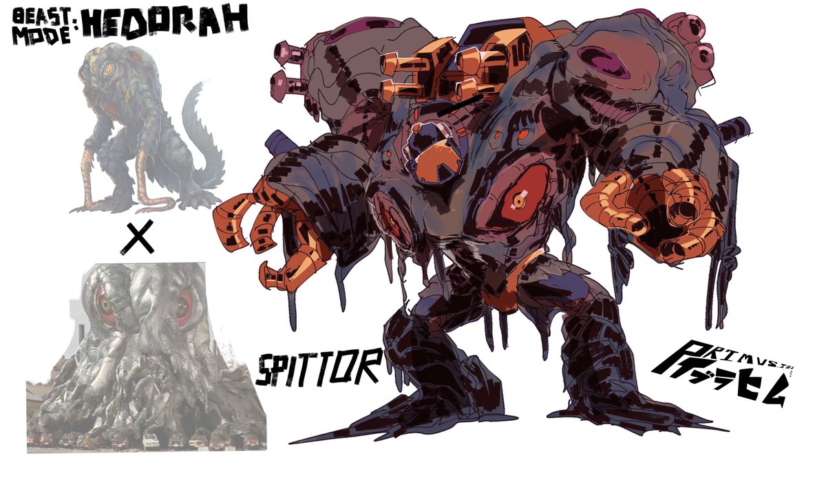 primusibi's tweet image. Spittor as hedorah
Final design vs inital design 
Just wanted to show How much I changed the design and im glad I did 
-
#spittor #transformers #transformersanimated #riseofthebeasts #hedorah #godzilla #beastwars #beastmode #concept #myart #finaldesign #initaldesign #original