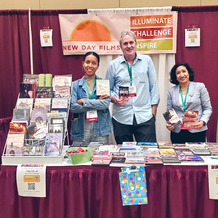 Excited #AEJMC23 has begun! ☀️Come by our New Day booth to learn about our collection of social issues films & meet our filmmakers @charlieabelmann @english_hustle @isomani @najmareshmaan @litprojectfilms 🎞️Check out our highlighted films newday.com/news/2023-07-3… @AEJMC