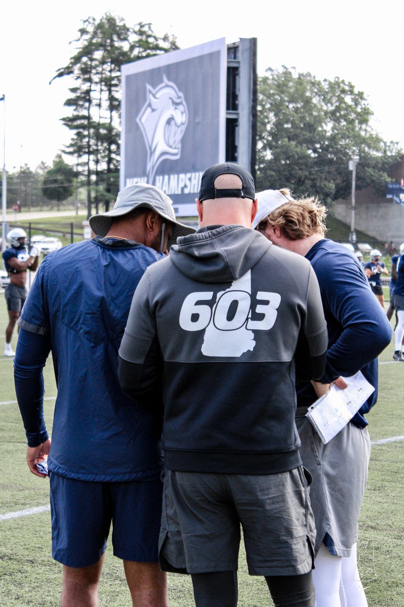 UNH_Football's tweet photo. Coaches are LOCKED IN🔒‼️

#CAT2UNT4MED https://t.co/xtkttOUiLr