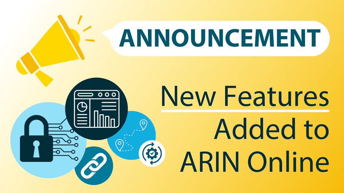 We're pleased to present the latest version of ARIN Online, which includes improvements, new features, and updates to the #RPKI management system and more. Read the release notes for all the details: arin.net/announcements/…