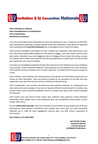 Alternative_N30's tweet photo. Chers militantes et militants,
Chers sympathisantes et sympathisants,
Chers compatriotes,
Mesdames et messieurs,
C'est avec une émotion toute particulière que nous nous adressons à vous.  https://t.co/EBigjtdHsR #CIV225 https://t.co/Bk5Z48Fc2r