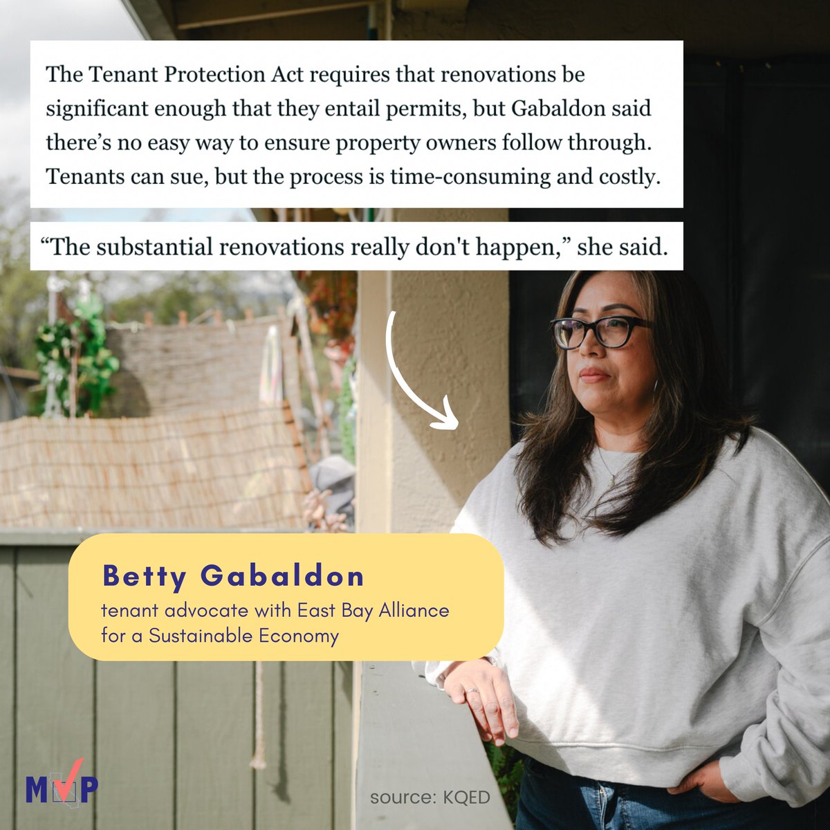 @AsmJasmeetBains @BauerKahan @asmtasha @AsmBlancaRubio @Freddie4AD52 @AsmNguyen @QuirkSilvaCA @AsmJesseGabriel @AsmGailPellerin @AsmCottie Staff at @workingeastbay said there's no way to ensure property owners actually renovate. @ACCE said it allows landlords to get around the state's 10% cap on annual rent increases  

This is why we need #SB567 #HomelessnessPreventionAct to #KeepFamiliesHoused