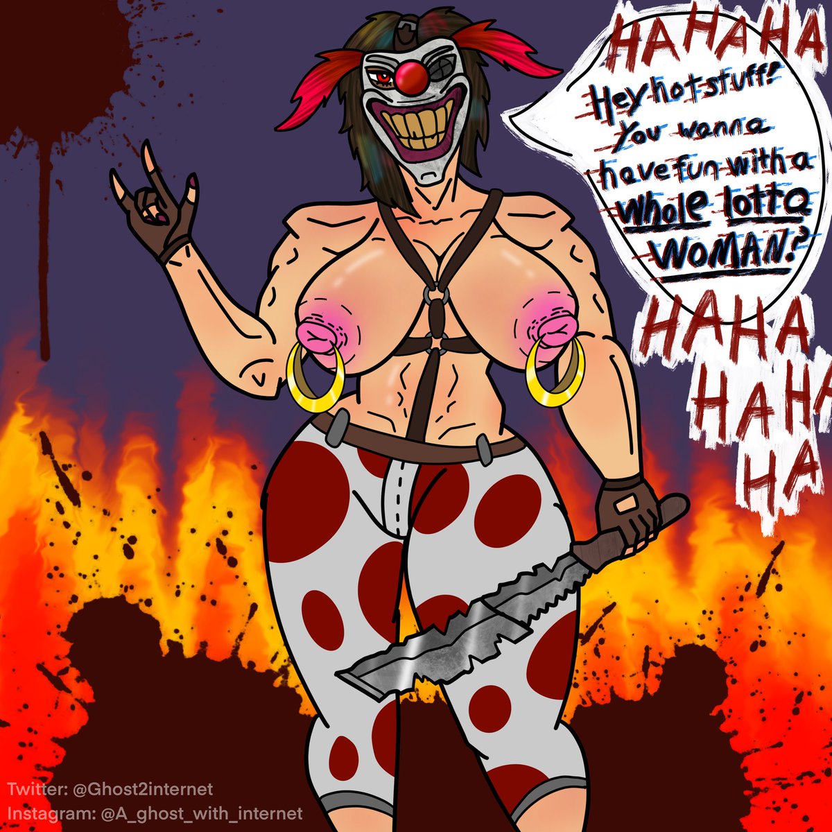 Ghost2internet's tweet photo. Would you run from SweetTooth if they looked like this? 

#TwistedMetal #fanart #hentai #nsfwart #genderbend #thicc #digitalart #art https://t.co/WpaEzabAzp