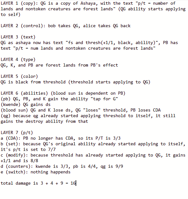 fennecfoxguy's tweet photo. @Oritart i'm not sure how the timestamp works with threshold so i don't know if quicksilver guardian gains and then loses the ability to destroy or if it loses abilities and then gains that one, but that shouldn't matter here https://t.co/Bui1krA7oX