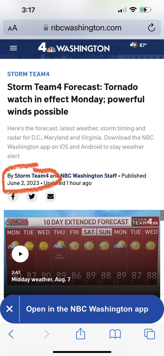 blueyogis's tweet photo. @nbcwashington Your online story on this is dated 2 June, FYI. https://t.co/d2A3iE0LtB
