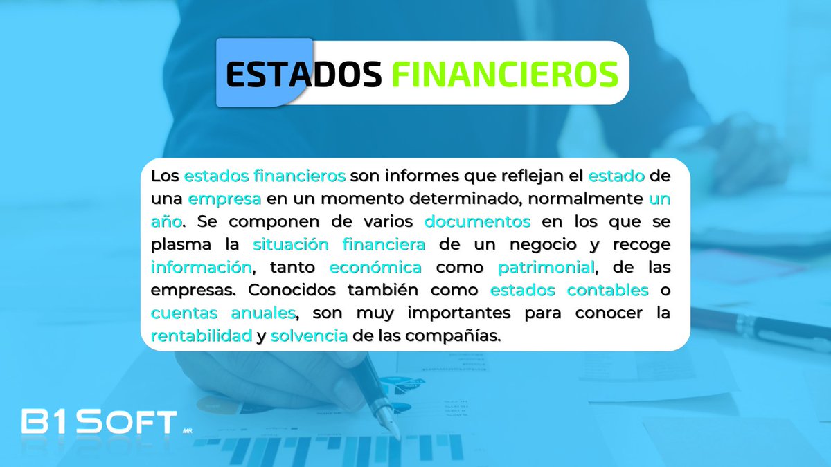 B1softS's tweet photo. Estados financieros: la brújula de tu negocio. Con B1SOFT, genera informes claros y precisos para una visión completa de tu salud financiera. 
#B1SOFT #B1SOFTLatinoamerica #B1SOFTLATAM #B1SOFTInforma #B1SOFT #SomosB1Soft #ServiciosTributarios #B1 https://t.co/MzxWDbsHeA