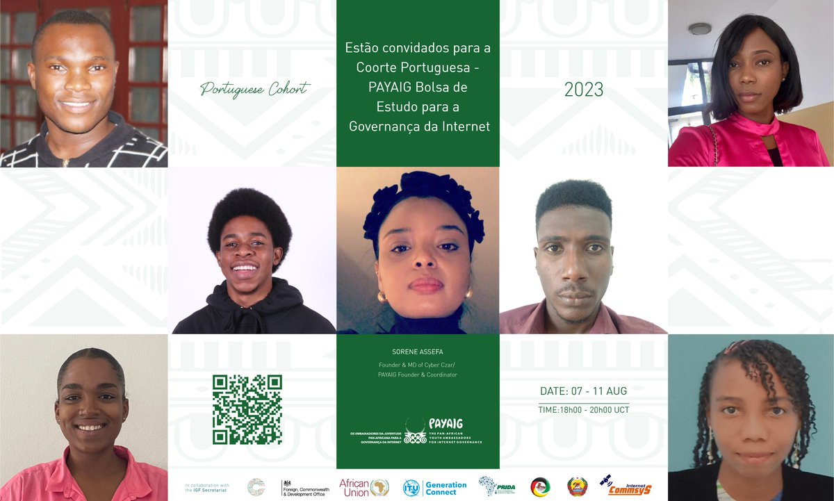 🎉The #PortugueseCohort fellowship program is set to begin from 7th-11th Aug at 18 PM UTC. Join us for thought-provoking discussions facilitated by our amazing team of Pan-African facilitators! 🇲🇿 🇨🇻 🇬🇼 🇦🇴 🇸🇹 🇿🇦parabéns to all the fellows! #PAYAIG #ICYBERCZAR  #IGF2023 #kyoto