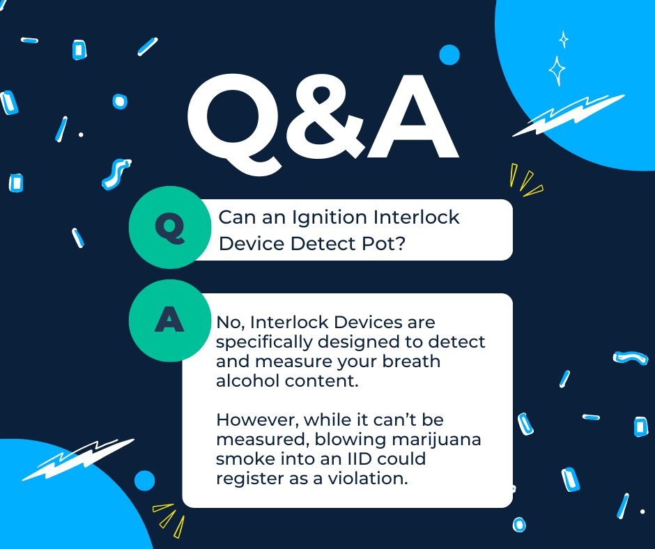 SmartStartUSA's tweet image. Can an Ignition Interlock Device detect pot? The answer is no. IIDs are tailored to measure breath alcohol content, not marijuana. But blowing marijuana smoke into your device could result in a violation. 
Learn more: bit.ly/3KvsEWY 
#IgnitionInterlock #SmartStartInc