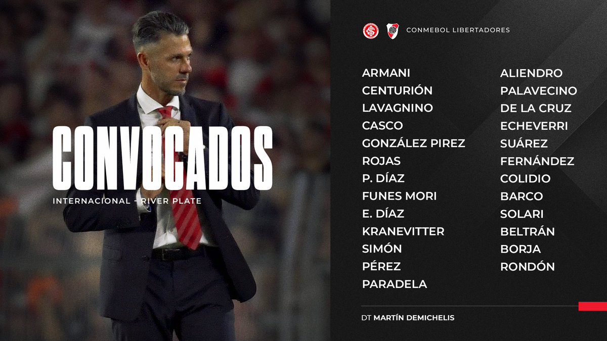 GoldeororadioOK's tweet photo. #RiverPlate || Citados 

Estos son los jugadores convocados para enfrentar a #Inter en el cruce de vuelta de los octavos de final de la #Libertadores.

📷: @RiverPlate
✍️: @aleyanez1991 

#Libertadores2023 #ConmebolLibertadores https://t.co/XlvArpfDg6
