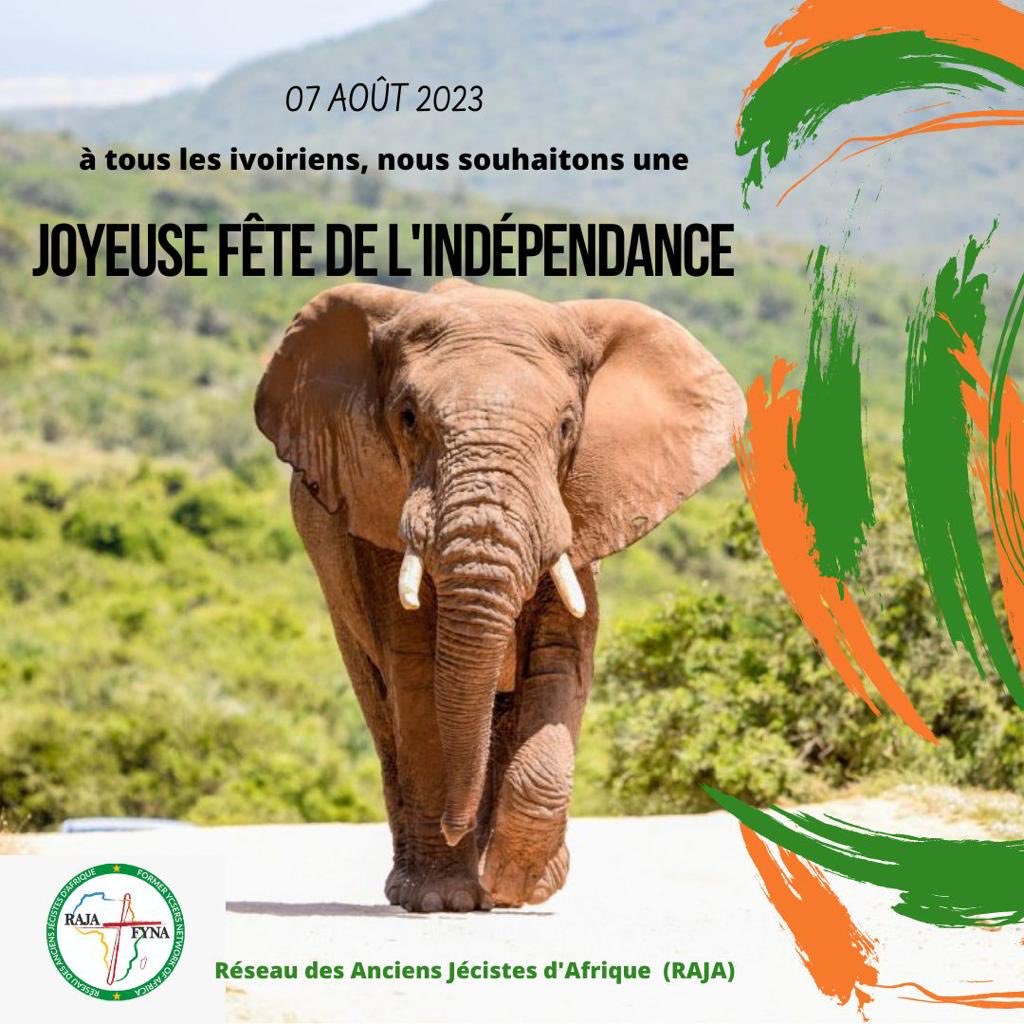Ils sont majestueux et imposants. A ces éléphants de la Côte d’Ivoire, nous souhaitons une bonne fête de l’Independance. Que ce 63eme anniversaire apporte la Paix. #RAJA #FYNA #ECG ⁦<a href="/RajaFyna/">RAJA-FYNA</a>⁩