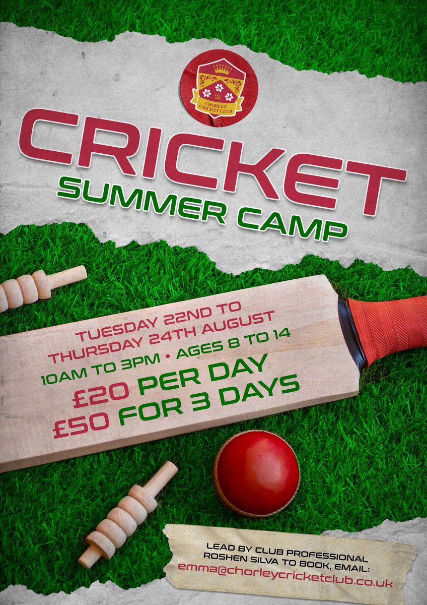Summer camp is back 🏏💥

Led by club professional Roshen Silva 🇱🇰

Three days, not to be missed. Get in touch to book your place 👇🏻