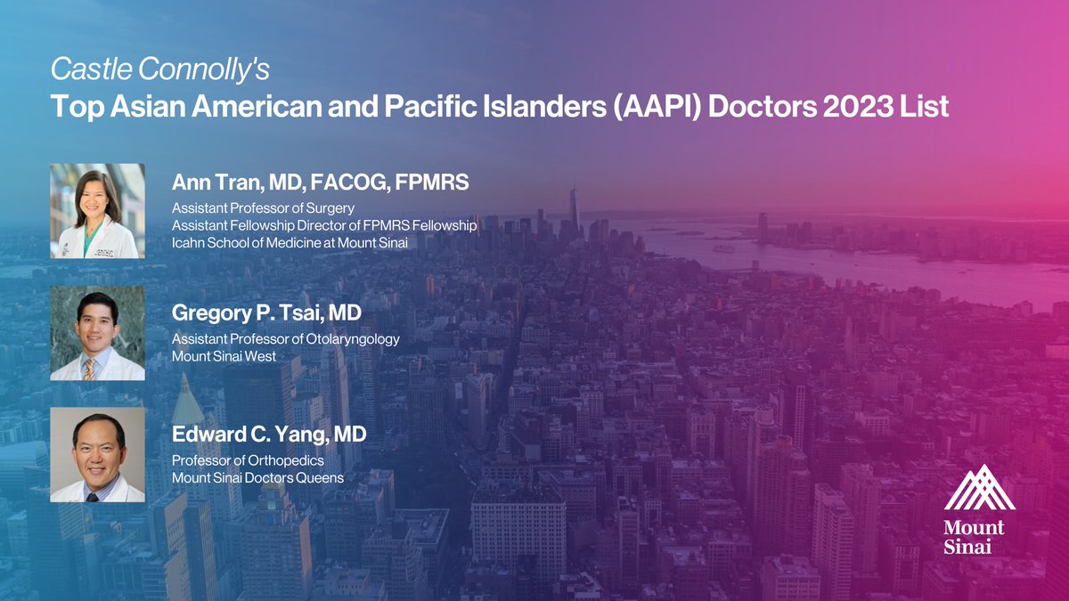 We are proud to announce that several of our physicians have been listed in @CastleConnolly’s 2023 list of Top Asian American and Pacific Islanders (AAPI) Doctors, which honors 350 doctors across 35 states and 63 specialties. Congratulations to all our doctors! Check the list…