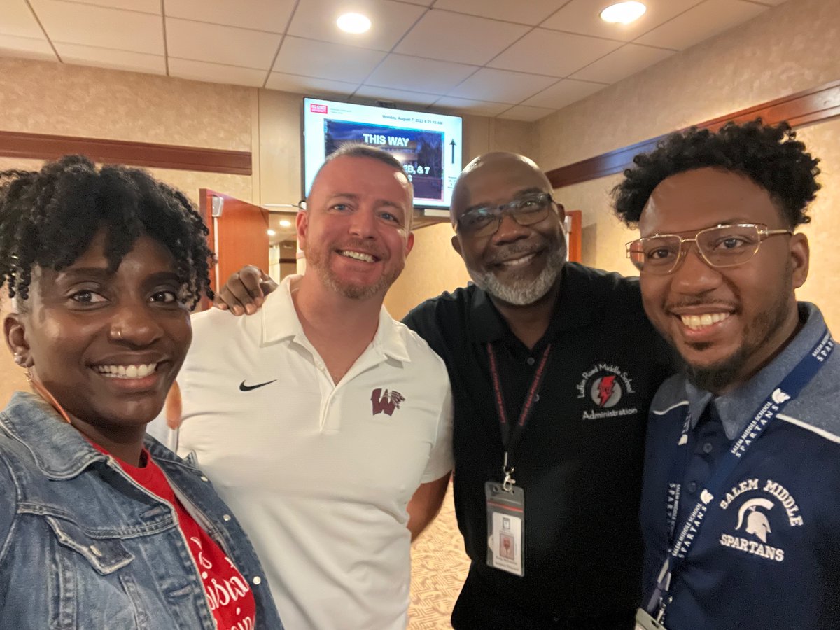 MsJBPride's tweet photo. Seeing my colleagues from “the grove” was one of the highlights of the @WCPSSTeam Summer Leadership Kickoff today! I am lucky to have such great mentors as I follow in their footsteps. Looking forward to visiting their schools! https://t.co/2e7Gm1LBAw