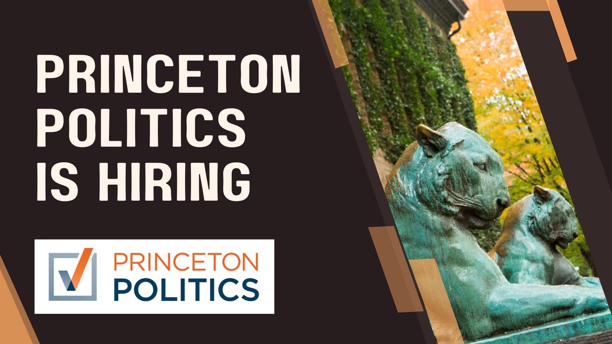 The <a href="/Princeton/">Princeton University</a> University Department of Politics is hiring!

Positions available:
-Assistant Professor, Open Field 
-Assistant Professor, International Relations joint with <a href="/PrincetonSPIA/">Princeton School of Public & International Affairs</a> 

Learn more ⬇️ puwebp.princeton.edu/AcadHire/apply…

#PoliSciJobs #PSJMInfo