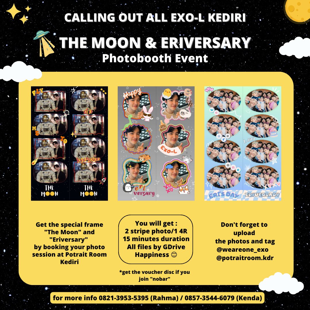 kenbiier's tweet photo. CALLING OUT ALL EXO-L KEDIRI
Let's join the first photobooth event in Kediri✨
See u, kutunggu ya guyss♥

#exol #exolkediri #exo #dokyungsoo #themoon #themoonmovie #photoboothevent #kediri #nongkrongkediri https://t.co/vluZSplD5A