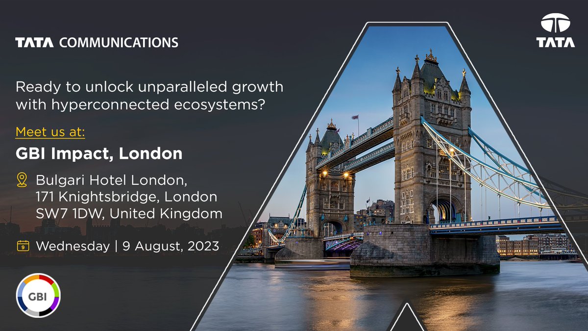 tata_comm's tweet photo. 🔗 Discover the driving force behind business growth - #Hyperconnectivity between humans &amp; machines! 📈 Join us in #London at @gbiimpact #EveningGathering to unravel the potential of #HyperconnectedEcosystems in a #DigitalFirst world. Know more:➡️ https://t.co/0lqxyidRqR https://t.co/3dxMLavSPC