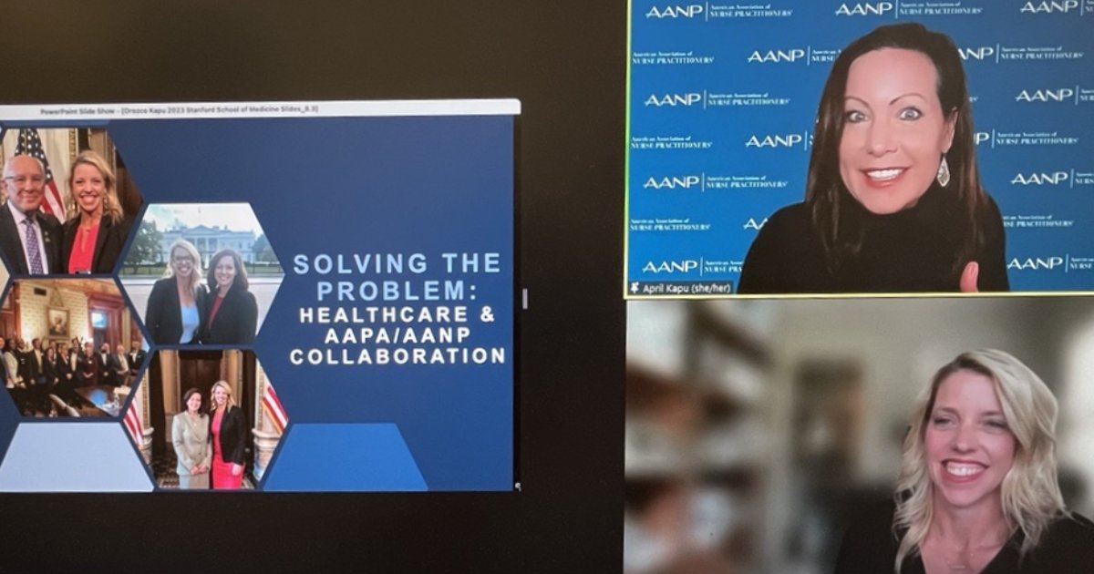 🤝AAPA CMO Jennifer M. Orozco, DMSc, PA-C, DFAAPA and @AANP_NEWS Past President @AprilKapu took part in an engaging discussion with the next generation of PA and NP leaders at @StanfordMed on the intersection of power and influence! 🎓 #PAsGoBeyond #NPsLead