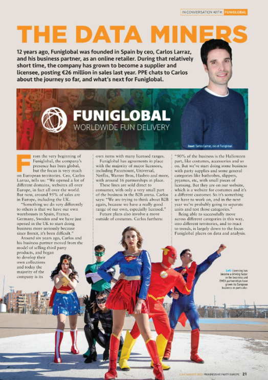 Prog_Party_EU's tweet photo. @funidelia #Funiglobal interview with @Prog_Party_EU 
link to whole magazine:
https://t.co/nneYsakOOx
#fancydress #costume #licensing #characters #party https://t.co/gBm9khaXr0