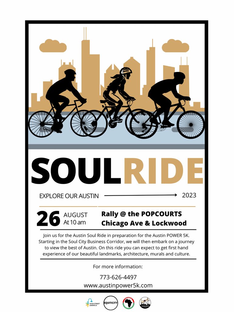 equiticity's tweet photo. Join us &amp; our partners at @AAABNAChicago for an exhilarating bike ride through the vibrant streets of Chicago's Austin neighborhood on 8/26! Whether you're a seasoned cyclist or just starting out, this ride is great for all skill levels.

Learn more &amp; RSVP:https://t.co/EsI8ZxhRu1 https://t.co/EbTNffqMJb