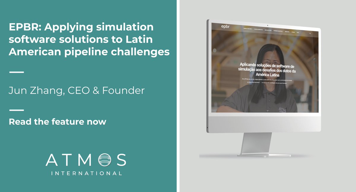 AtmosInt's tweet photo. In this article for @epbr, Atmos International’s CEO and Founder Jun Zhang discusses how Atmos SIM can overcome a range of challenges specific to gas and liquid pipelines operating in Latin America.
Read it here: https://t.co/8pemTMvOkq
#pipelinesimulation #simulationsoftware https://t.co/2swkygzE7L