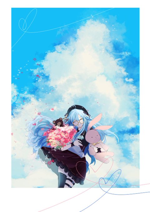 「blue hair stuffed bunny」 illustration images(Latest)