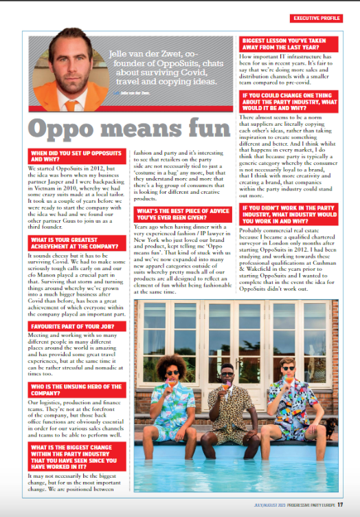 Prog_Party_EU's tweet photo. @OppoSuits #ExecutiveProfile
link to the whole magazine:
https://t.co/dVytGm1Pl6
#fancydress #costume #party https://t.co/hfn7nWbl1W