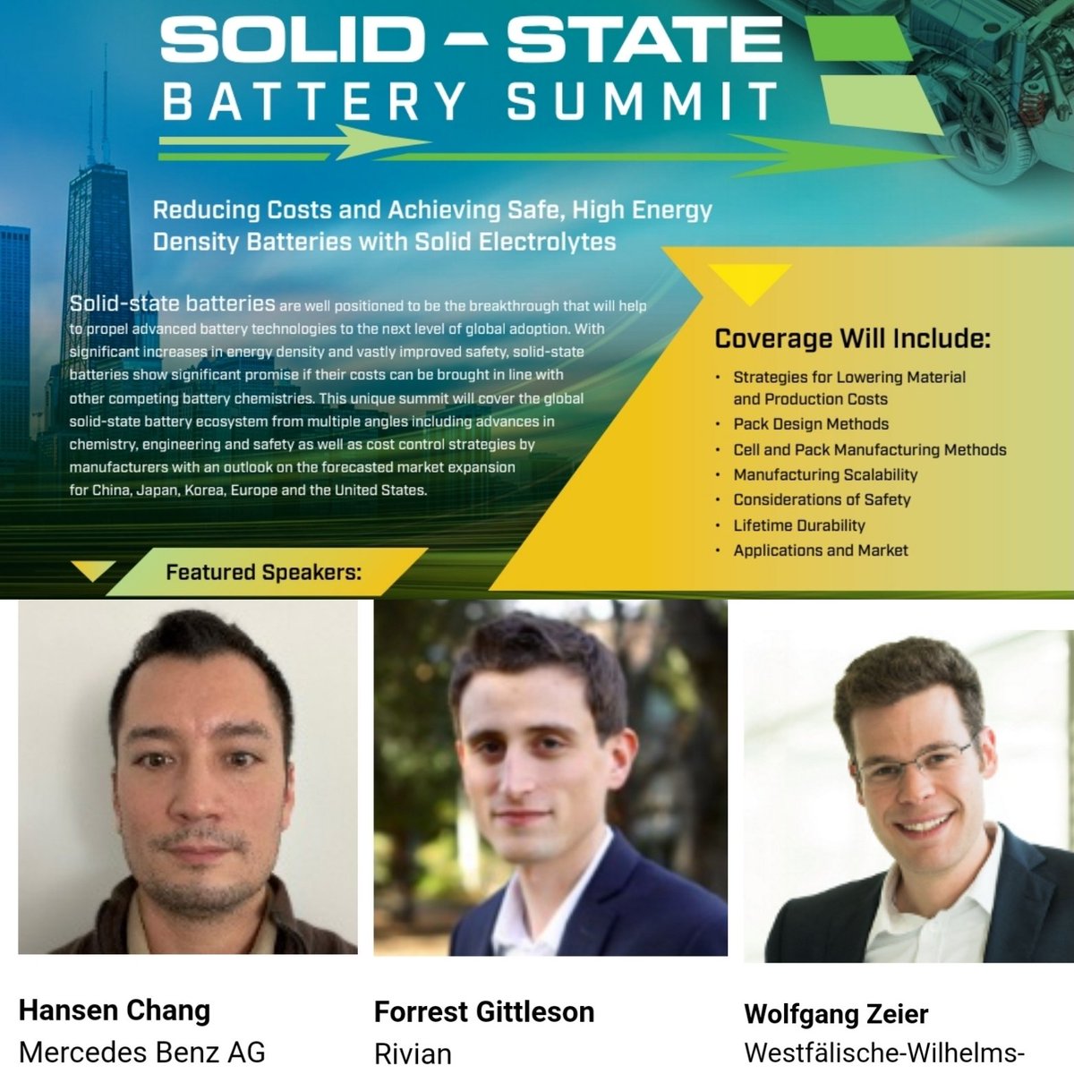 BatterySolid's tweet photo. 🔋⚡️Tomorrow poster presenters at @CEnertech #solidstatebattery summit include @argonne @ForgeNano @HScientific @hydroquebec @PerkinElmer &amp; more. 

Join in-person in Chicago or online with speakers @ZeierLab... https://t.co/93gRS5P6KQ

#battchat #battsolid #CET4SolidState https://t.co/DKHl3WTihW