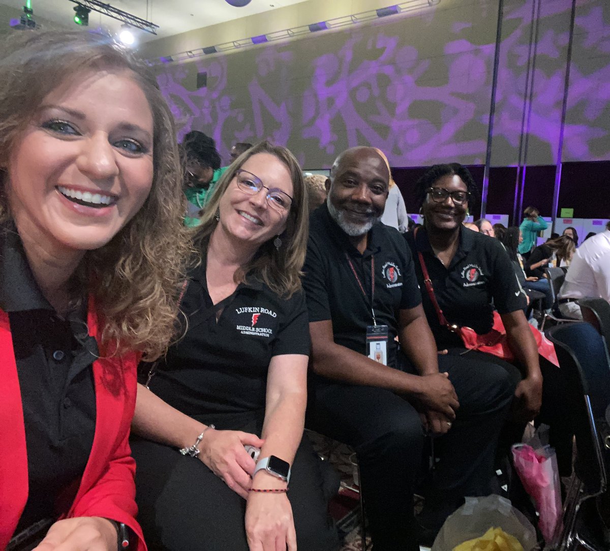 Our A-Team repping our Lufkin gear at the <a href="/WCPSS/">Wake County Public School System</a> Leadership Kickoff! ❤️🖤⚡️<a href="/LisaAAdcock/">Lisa Adcock</a> <a href="/tmanning08/">Tameka Manning</a> <a href="/kmclendon5/">Keith McLendon</a>