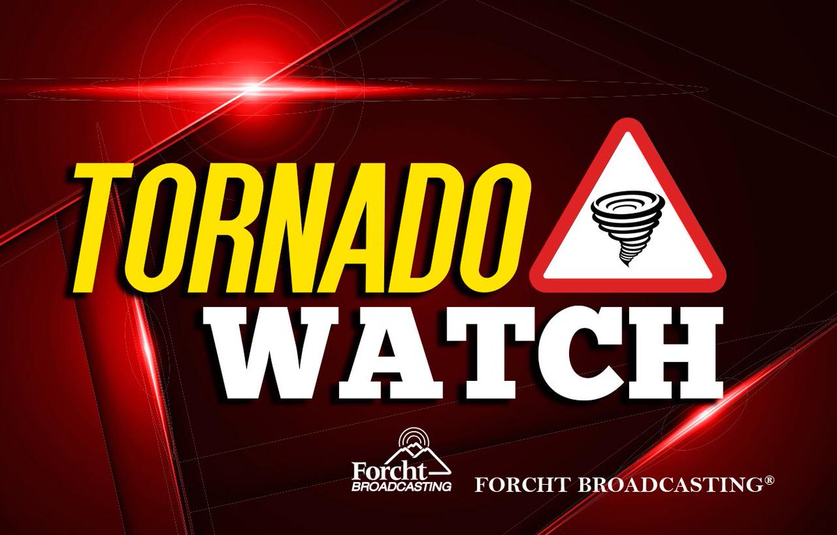 WKLW's tweet photo. The National Weather Service has issued a Tornado Watch for all of eastern Kentucky, including Johnson County, until 6 PM this evening (8/7/23). https://t.co/0XO04H8iJc