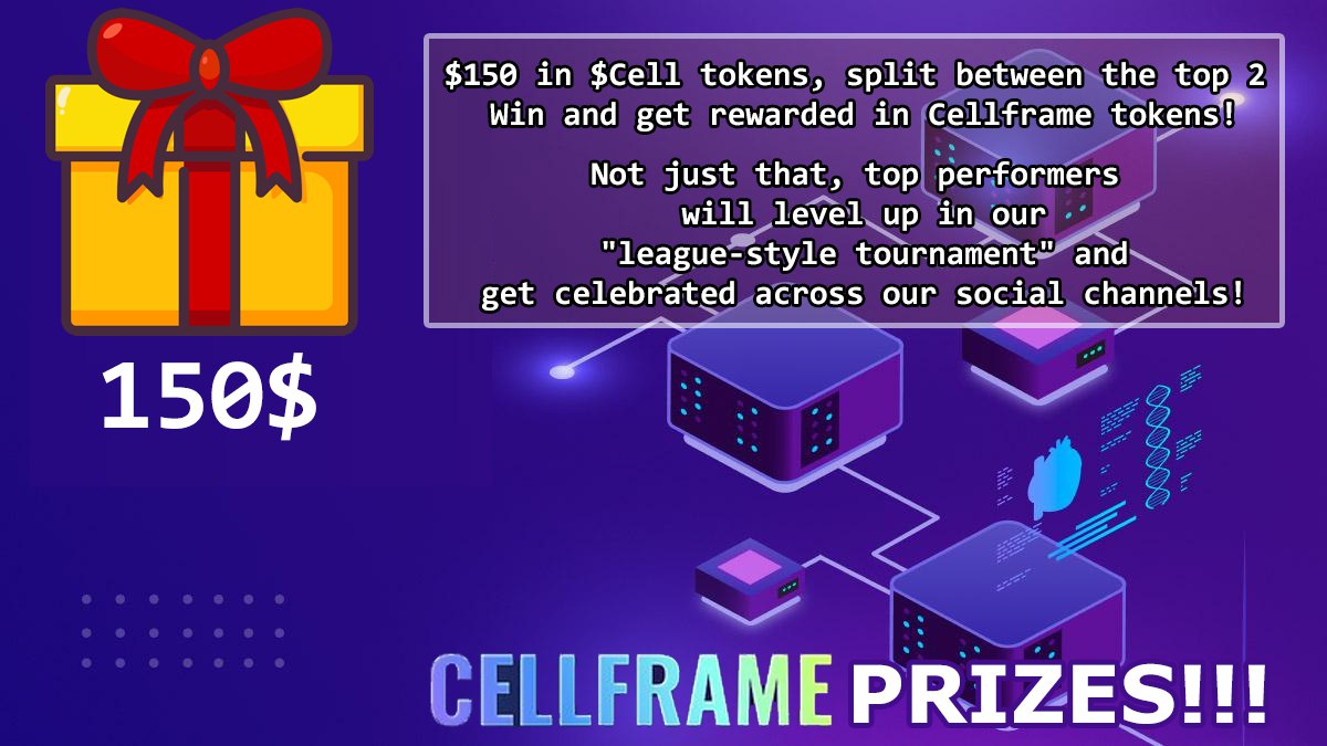 $Cell RAID Challenge 🧬 GIVEAWAY!! <a href="/cellframenet/">Cellframe Network</a>

HUUGE PRIZES for winners. Waaat 😱😱

🆘🆘$$150$$ X2 🆘🆘
Gleam: wn.nr/zqTCzQ3

Huuuuuge News from CELLFRAME TEAM, ANNOUNCED!!

$150 x 2 in $Cell tokens, split between the top 2 Win and get rewarded in Cellframe tokens!