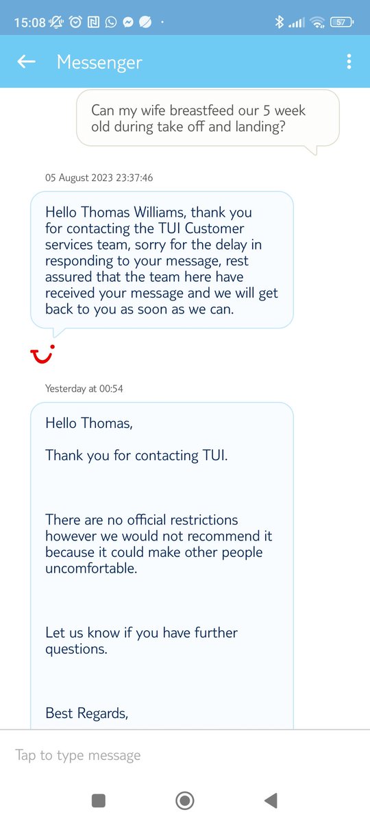 @TUIUK Discrimination against breastfeeding mothers. I await your response