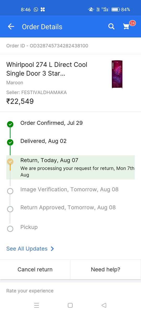 princepal063's tweet photo. I have purchased a refrigerator from Flipkart and this is a damaged product from inside the friger and now Flipkart is not returning the product ....so plzzz dont shop from Flipkart  i want my hard earn money back and i want refund now... https://t.co/ESqBJ4Guy4