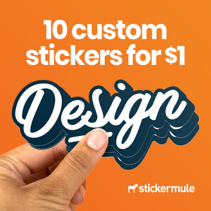 stickermule's tweet photo. DEAL ALERT: Get 10 custom stickers for only $1.