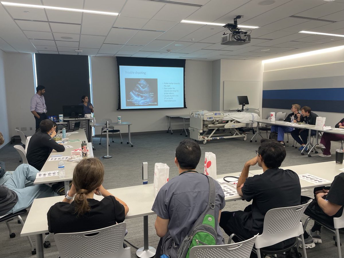 Last week we held a fantastic Ultrasound Primer for our interns 🫀 This was developed and taught by outstanding 3rd year residents @AnureetMalhotra, @VishwajitHegde1, @EvanGraumann Amazing to see the skills and confidence in ultrasound that these three gained during residency