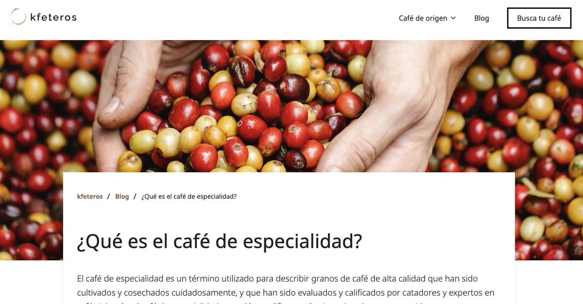 kfeteros's tweet image. ¿Sabes qué es el café de especialidad? entra en kfeteros.com y disfruta del buen café

👇👇

kfeteros.com/blog/que-es-el…