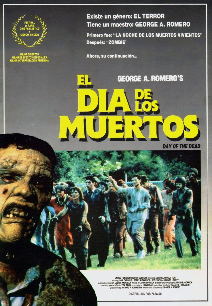 Spanish film poster for #DayOfTheDead (1985 - Dir. #GeorgeARomero) #LoriCardille #JoePilato #ShermanHoward #RichardLiberty