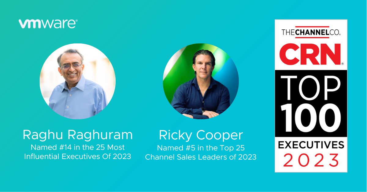 Please join us in congratulating <a href="/RaghuRaghuram/">Raghu Raghuram</a> and <a href="/RickyCoop/">Ricky Cooper</a> for being named to <a href="/CRN/">CRN</a>’s 2023 Top 100 Executives List! 🎉🥳🎉

Read their profiles here:

crn.com/news/channel-n…